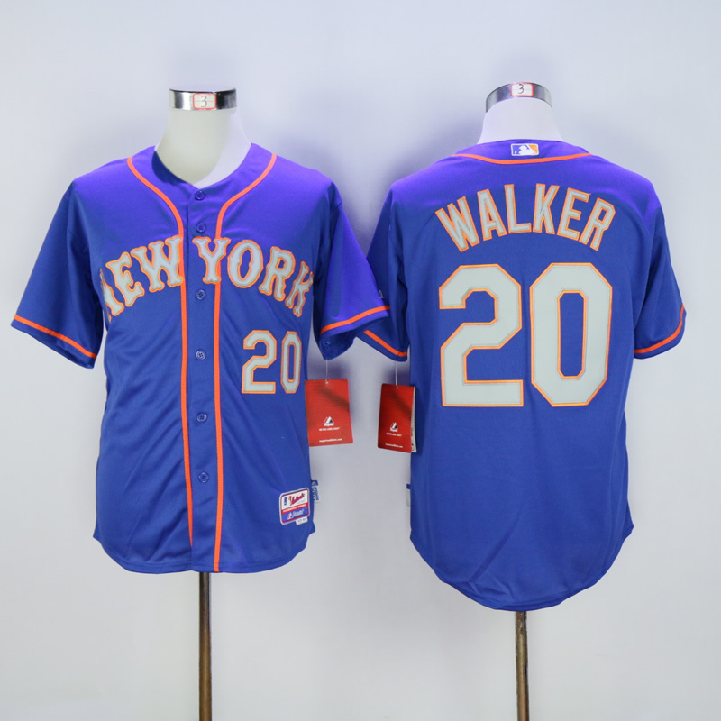 Men New York Mets 20 Walker Blue MLB Jerseys